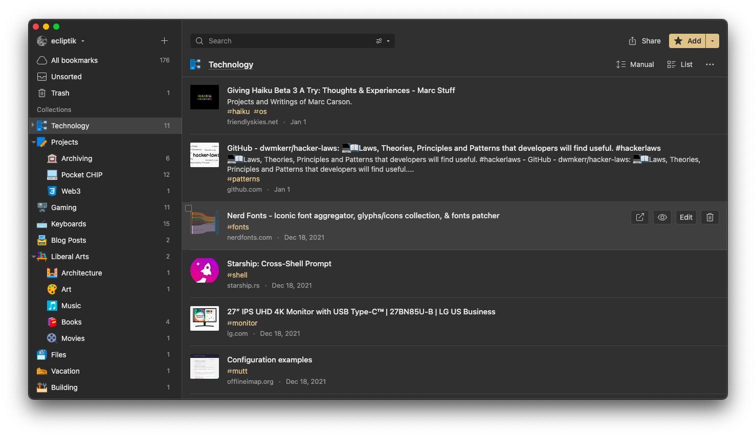 Raindrop.io Mac App
