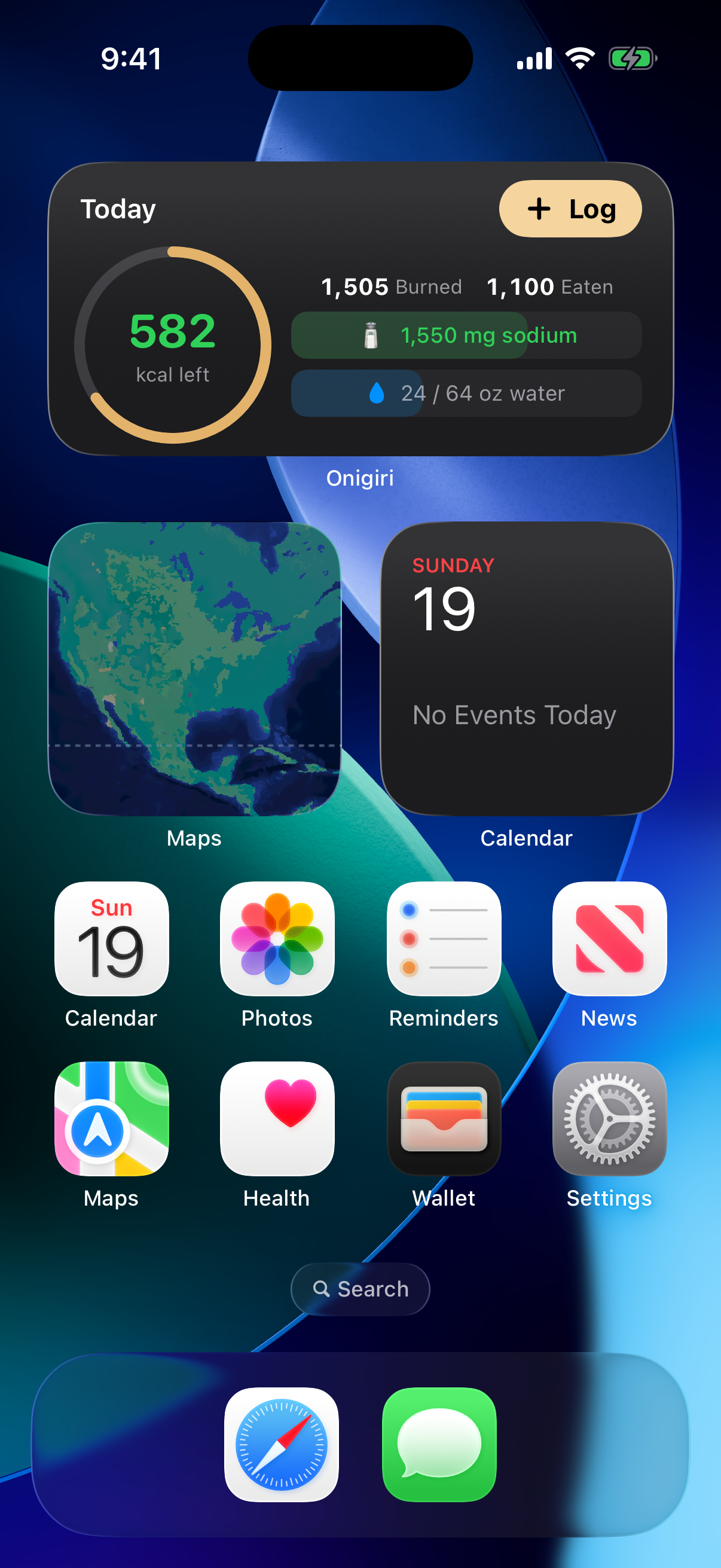 The Today widget on the Home Screen